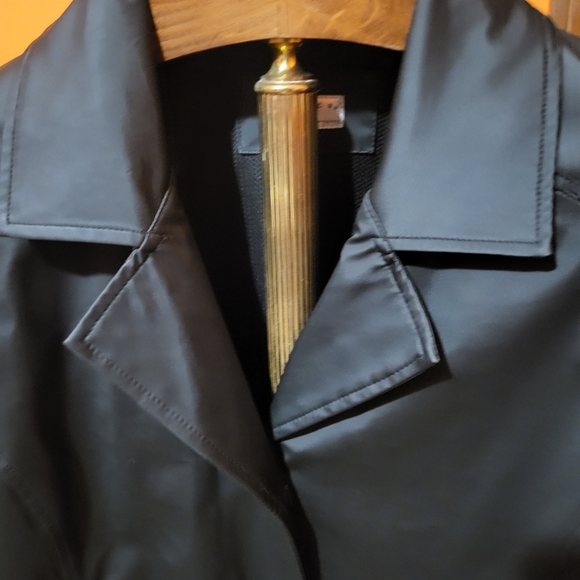 Giacca Gallery Black Button Up Rain Spring Lightweight Jacket Size Large - Picture 4 of 6